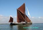 ID 4209 Thames sailing barge CENTAUR (1895/61 tons Official No. 99460) on  the River Blackwater in Essex with just a little breeze and some tide to help her down river.